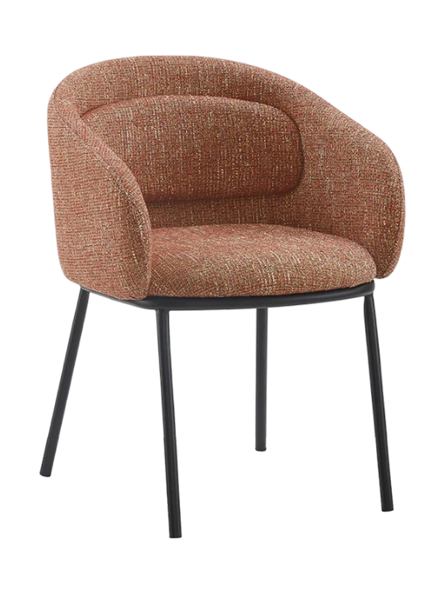
Designer chair "Florenzo" with armrests - Terracotta