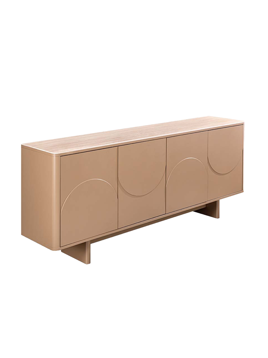 
Design Sideboard „Savoy“ mit Keramikplatte - Travertin