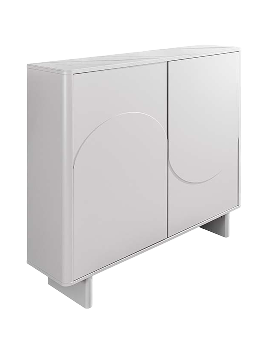 
Design Highboard „Savoy“ mit Keramikplatte - Weiss