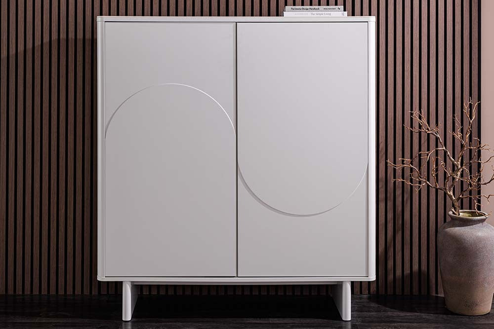 
Design Highboard „Savoy“ mit Keramikplatte - Weiss