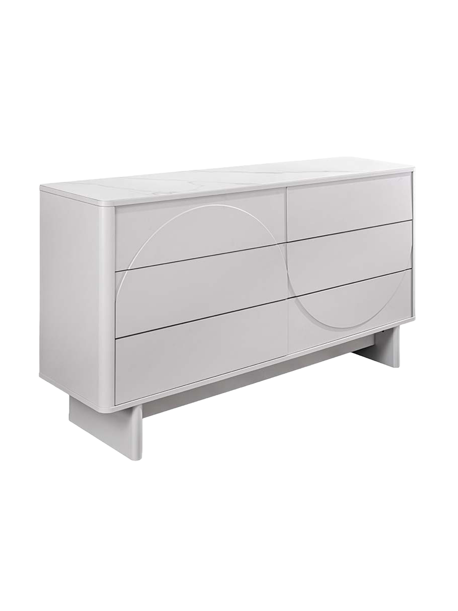 
"Savoy" designer chest of drawers with ceramic top - White
