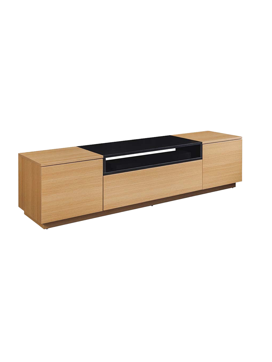 
Meuble bas design « Loft » - Chêne naturel, Noir