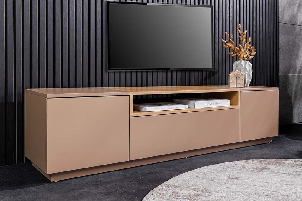 
Meuble bas design « Loft » - Grège, Chêne Naturel