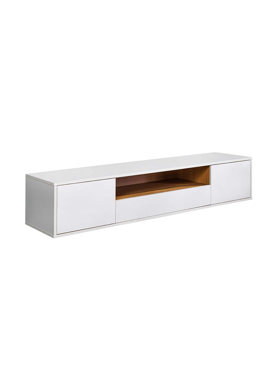 
Lowboard mural design « Loft », différentes tailles - Blanc / 150 x 40 cm