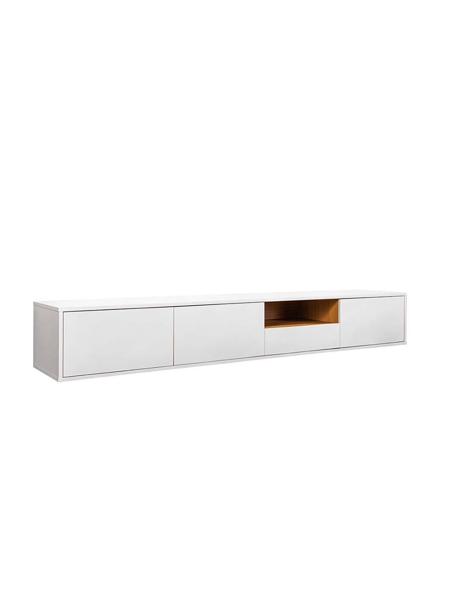 
Lowboard mural design « Loft », différentes tailles - Blanc / 200 x 40 cm