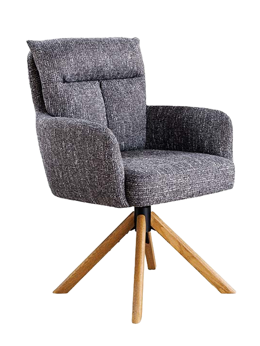 
Poltrona girevole a 360° con braccioli “Nevito” - Grigio