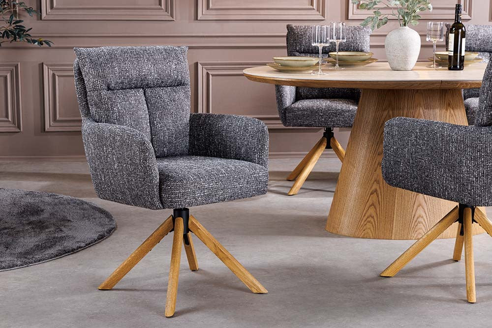 
Poltrona girevole a 360° con braccioli “Nevito” - Grigio