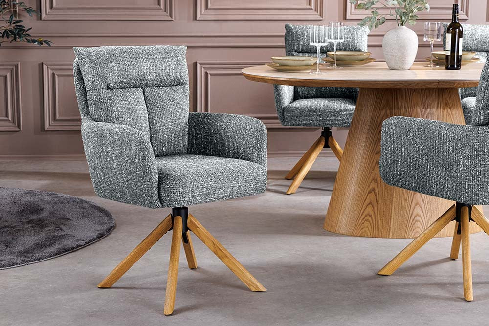 
Poltrona girevole a 360° con braccioli “Nevito” - Grigio-verde