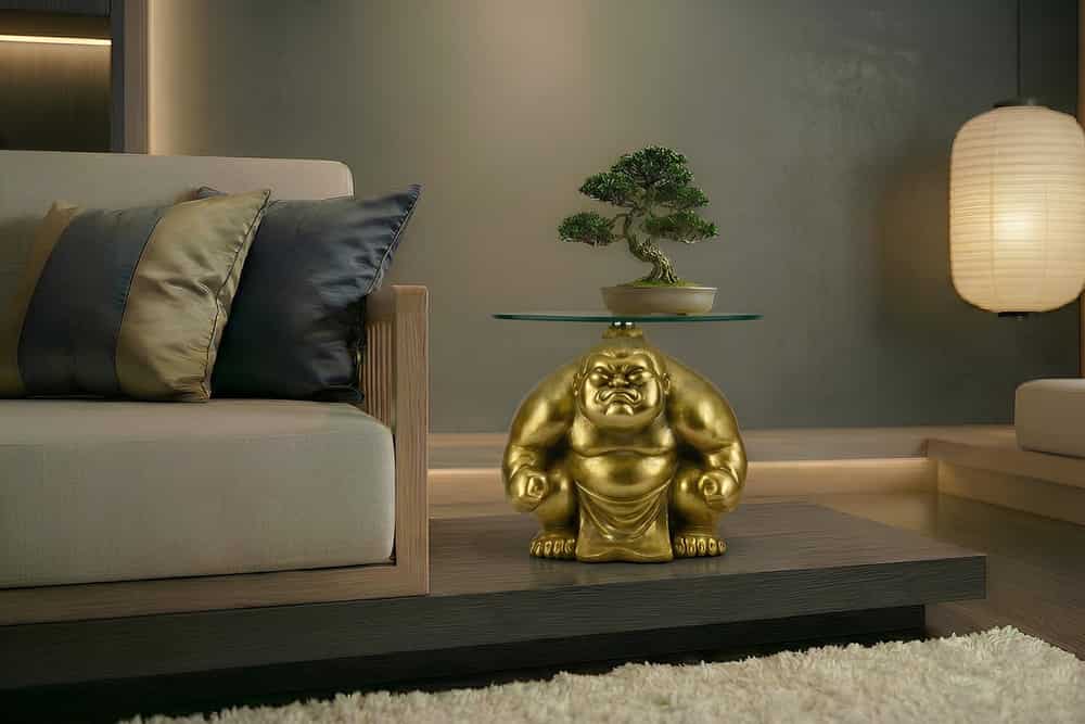 
"Sumo" Designer Side Table - Gold
