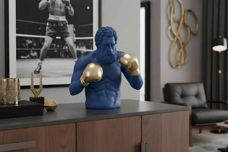 
Oggetto decorativo di design «Boxer» - Blu
