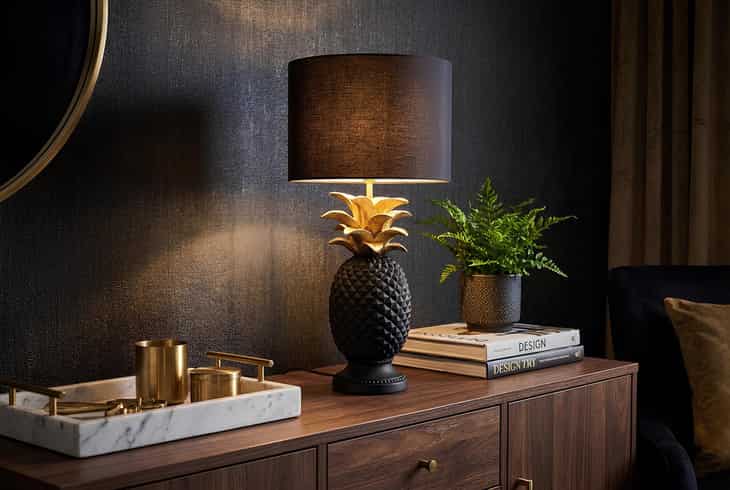 
"Pineapple" Designer Table Lamp - Black