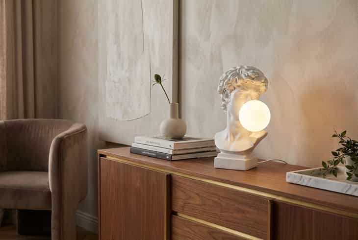 
Lampe de table design « David » - Blanc