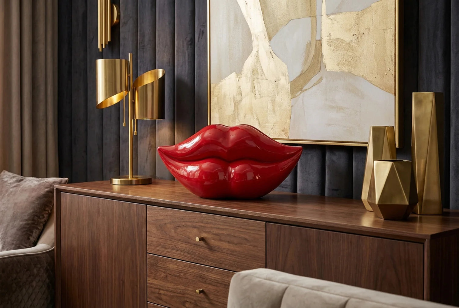 
Objet de décoration & vase design « Red Lips »