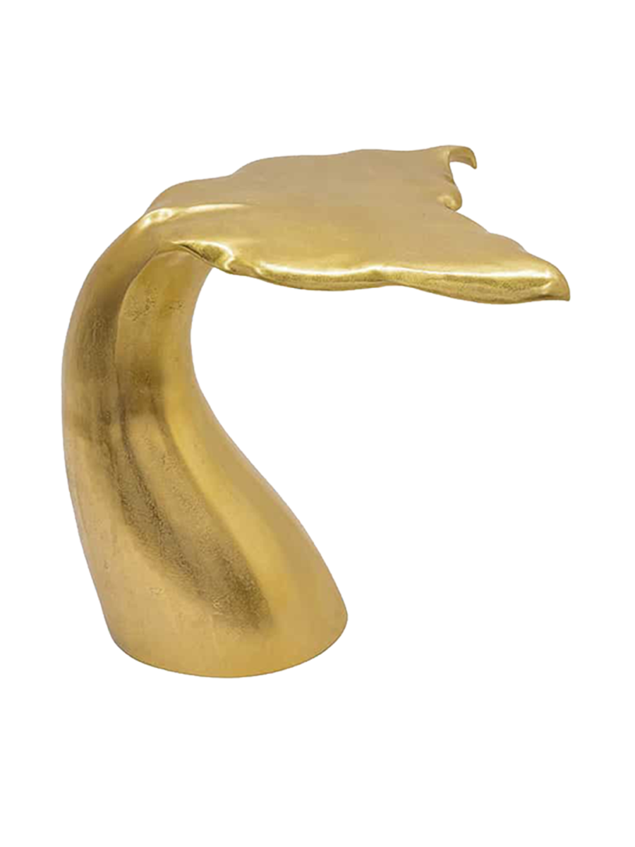 
Designer Side Table "Wildlife Whale Fin" - Gold