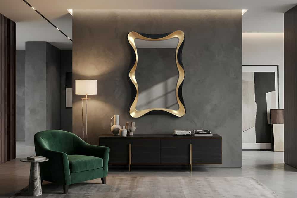 
"Venetia" Decorative Wall Mirror - Black / Gold