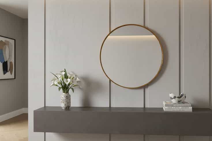 
Specchio da parete di design «Portrait», diverse dimensioni - Oro / Ø 76 cm
