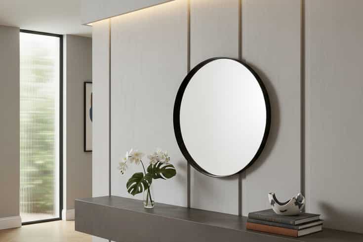 
Specchio da parete di design «Portrait», diverse dimensioni - Nero / Ø 60 cm