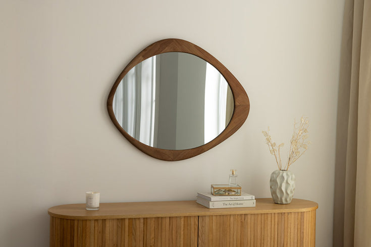 
Miroir mural design « Organic » - 89 x 74 cm / Nussbaum
