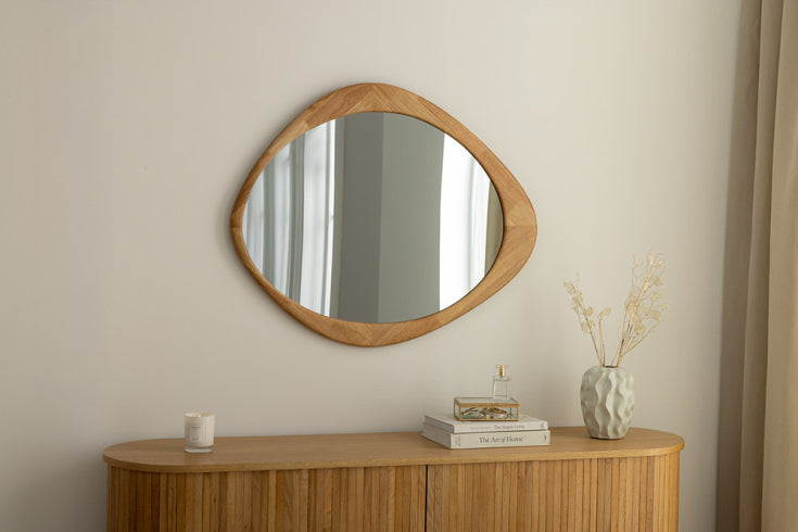 
Miroir mural design « Organic » - 89 x 74 cm / Chêne naturel