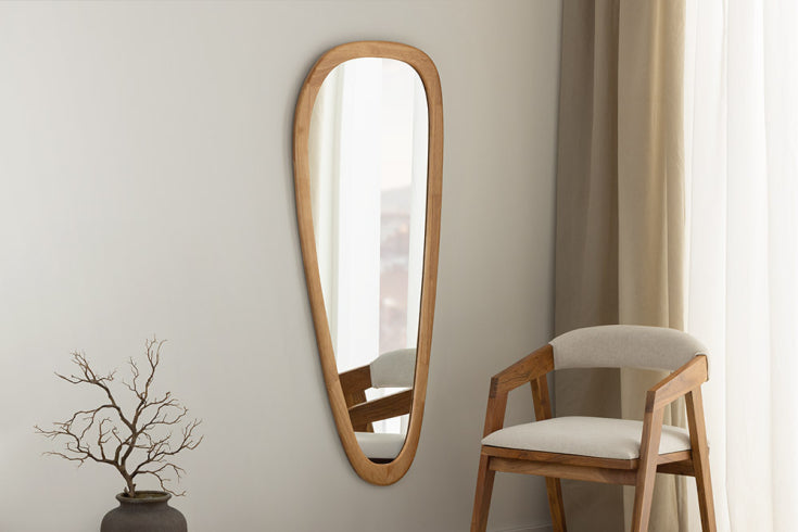 
Miroir mural design « Organic » - 165 x 61 cm / Chêne naturel