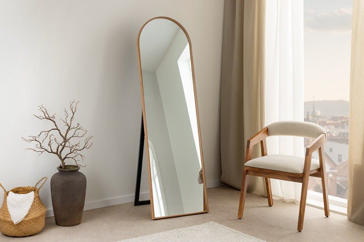 
Design Floor Mirror "Portrait Wood" - Natural Oak