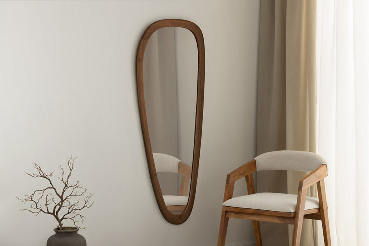 
Miroir mural design « Organic » - 165 x 61 cm / Nussbaum