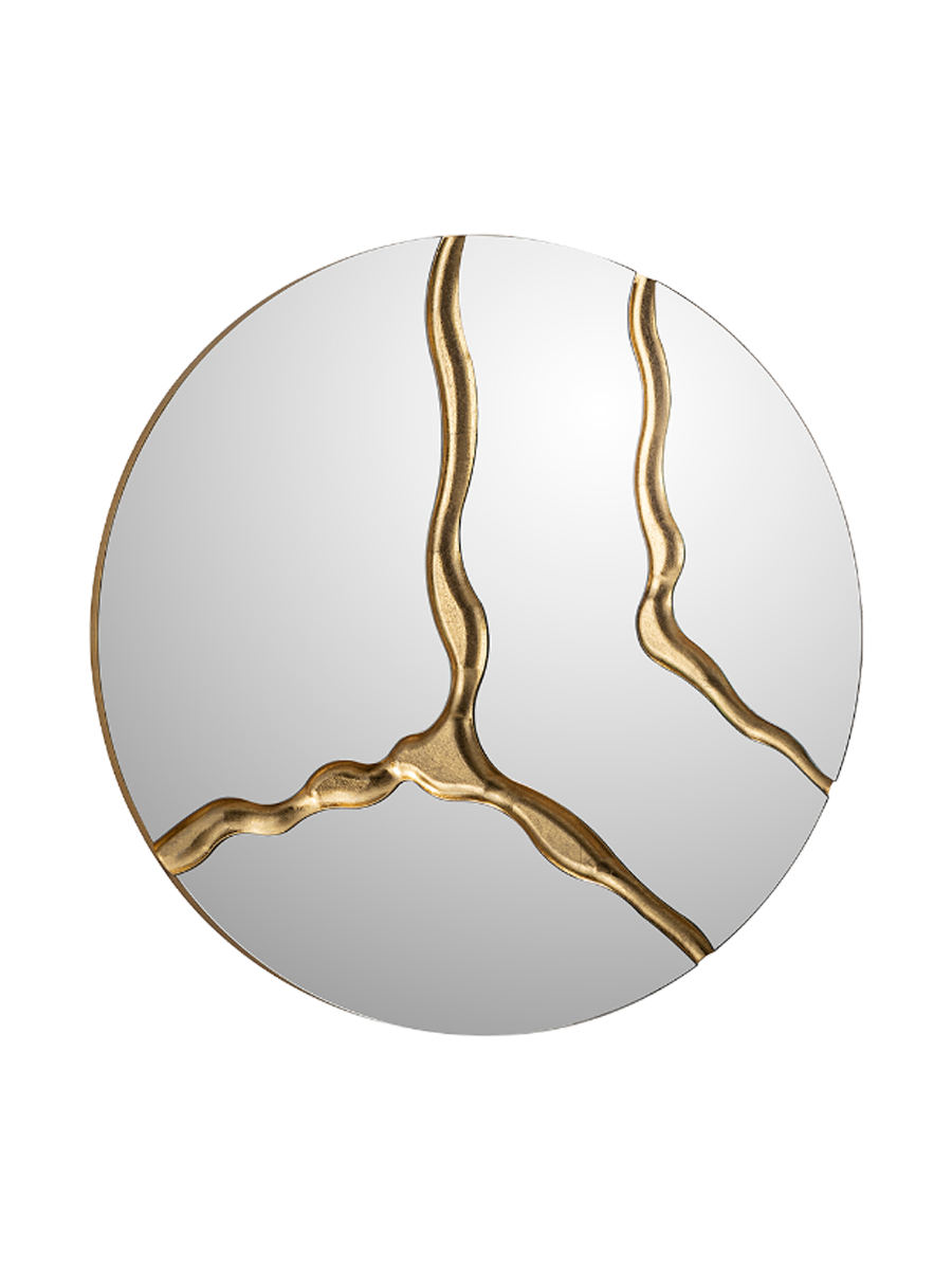 
Runder Design Wandspiegel „Surcus“ - Gold