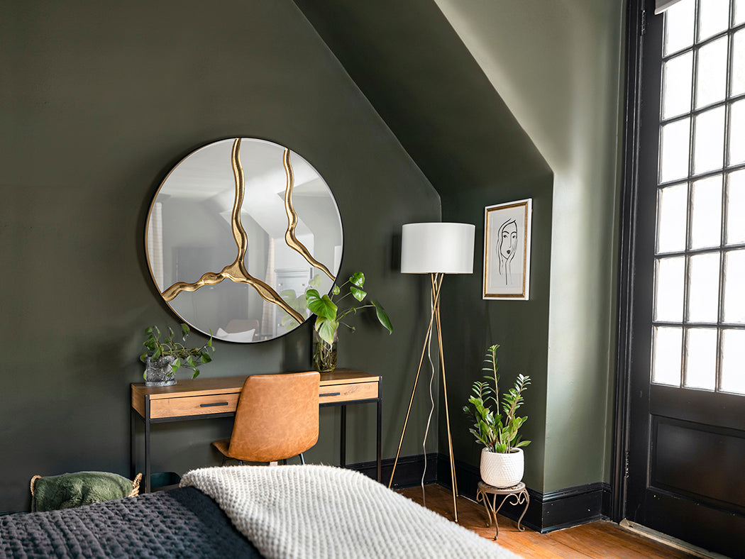 
Runder Design Wandspiegel „Surcus“ - Gold