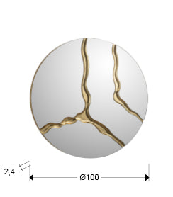
Specchio rotondo da parete di design “Surcus” - Oro