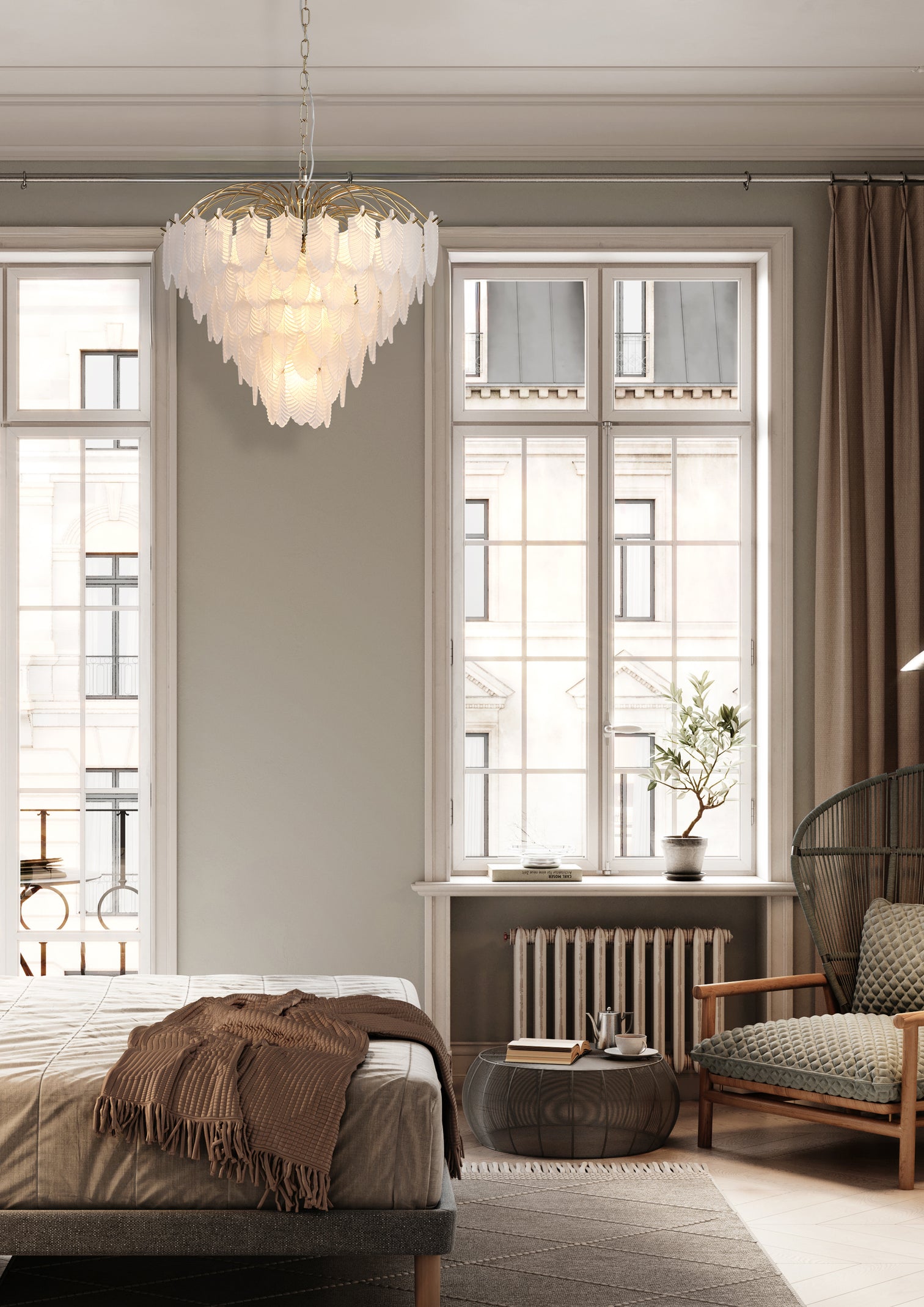 
Suspension lumineuse de luxe "Feather" - À 6 ampoules