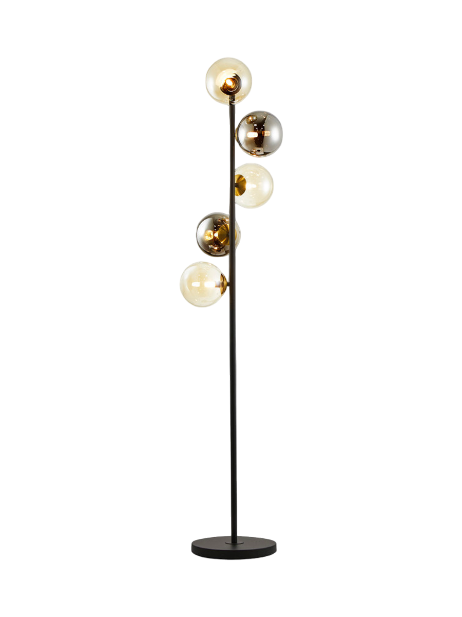 
LED Design Stehlampe „Inoa“ 5-flammig - Rauchglas / Amber