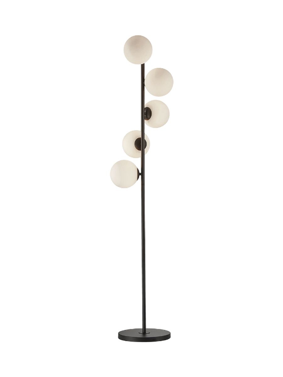 
Lampada da terra di design a LED «Inoa», a 5 luci - Vetro fumé / Ambra