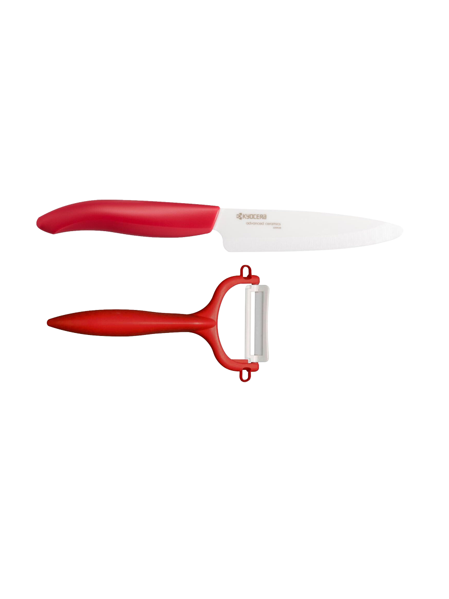 
Premium Starter Set "GEN", Paring Knife & Peeler - Red