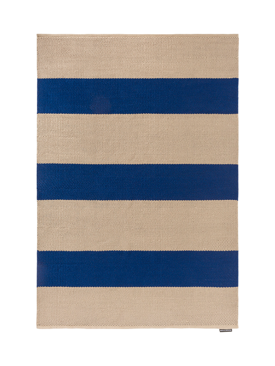 
Handgewebter In-/Outdoor Designer Teppich „Deck Electric Blue“ - 140 x 200 cm