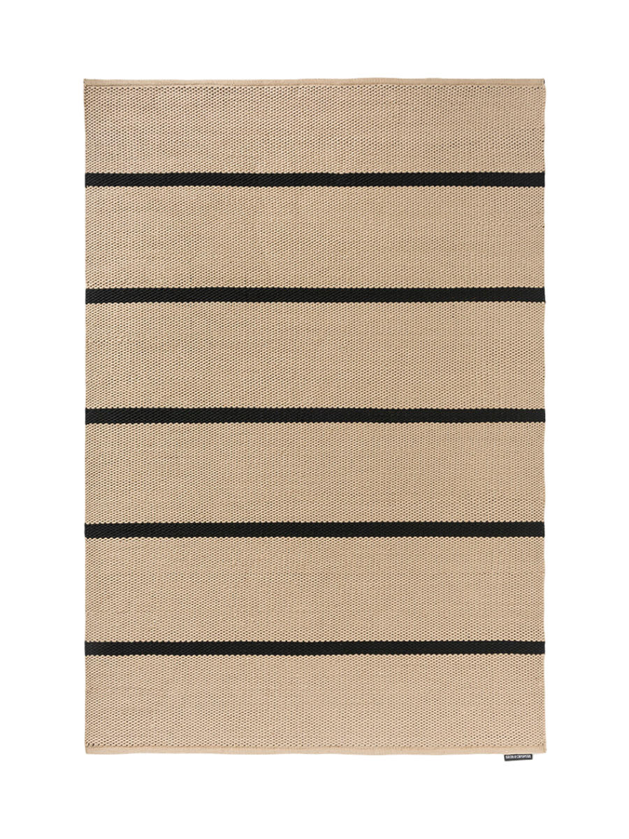 
Handgewebter In-/Outdoor Designer Teppich „Deck Charcoal Black“ - 140 x 200 cm