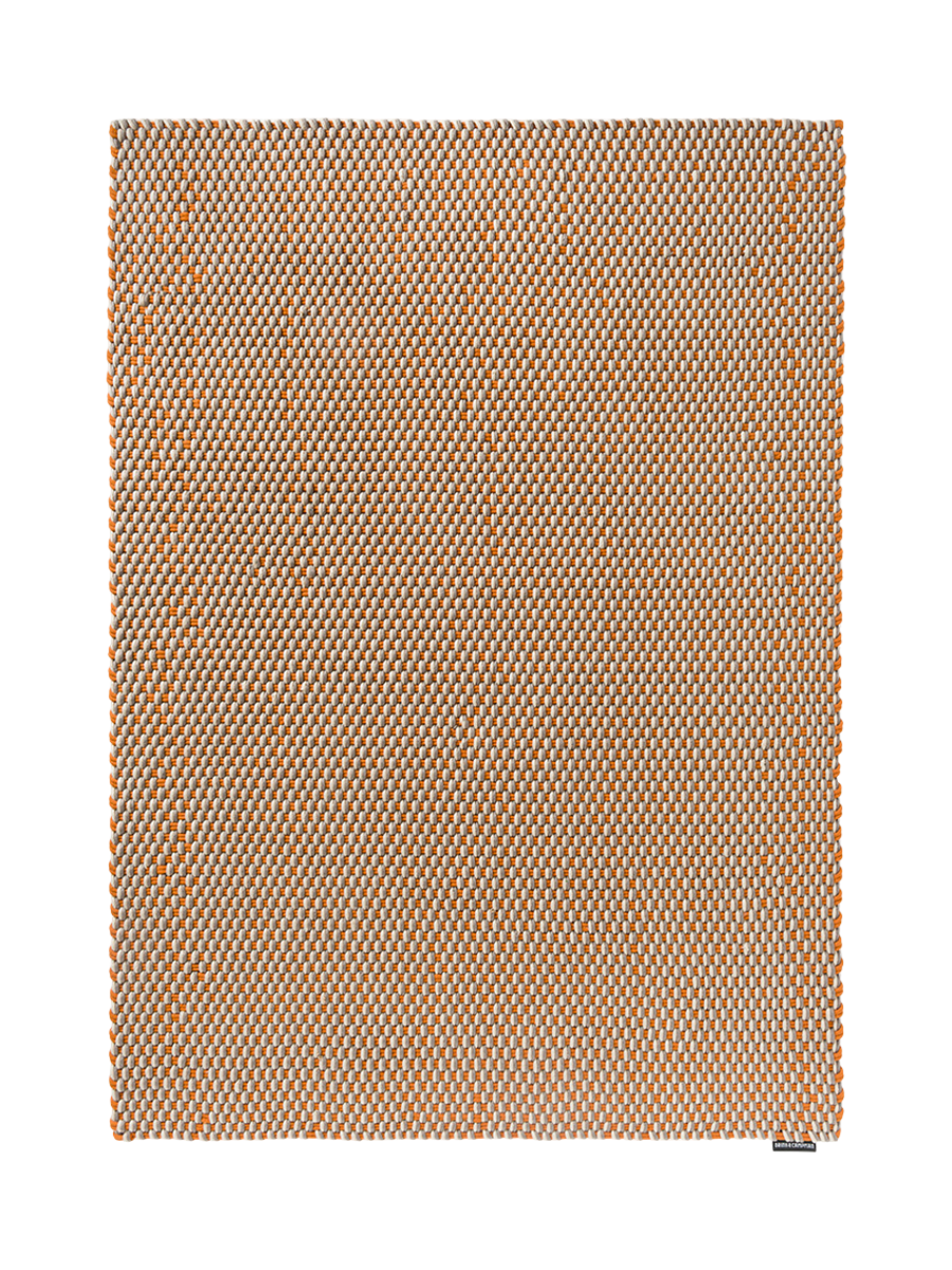 
Handgewebter In-/Outdoor Designer Teppich „Lace Tricolore“ - 140 x 200 cm / Weiss, Sand, Orange