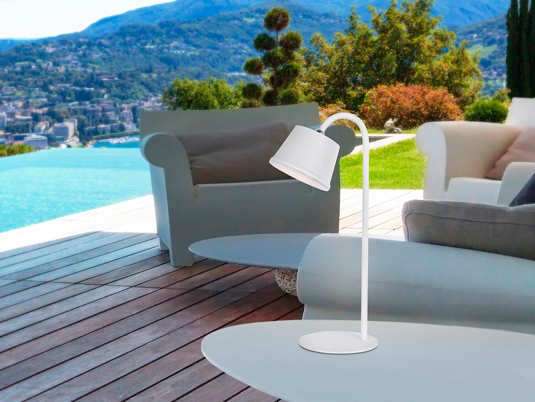
Tragbare In-/ Outdoor LED Design Tischlampe „Cuco“ - Weiss