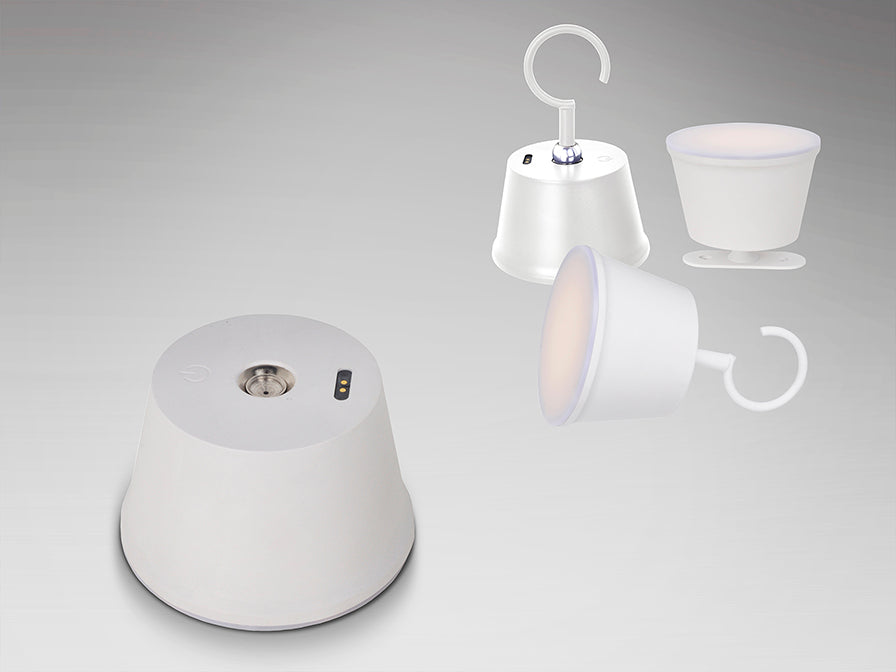 
Lampada da tavolo di design LED portatile per interni ed esterni „Cuco“ - Bianco