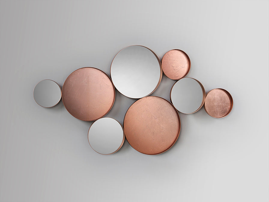 
Grande specchio da parete di design / oggetto da parete “Malmo”