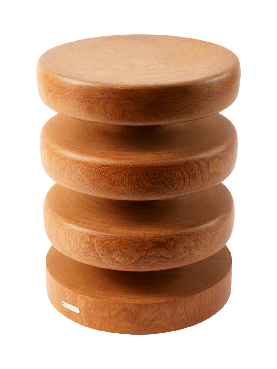 
Solid, handcrafted stool & side table "Gouda"