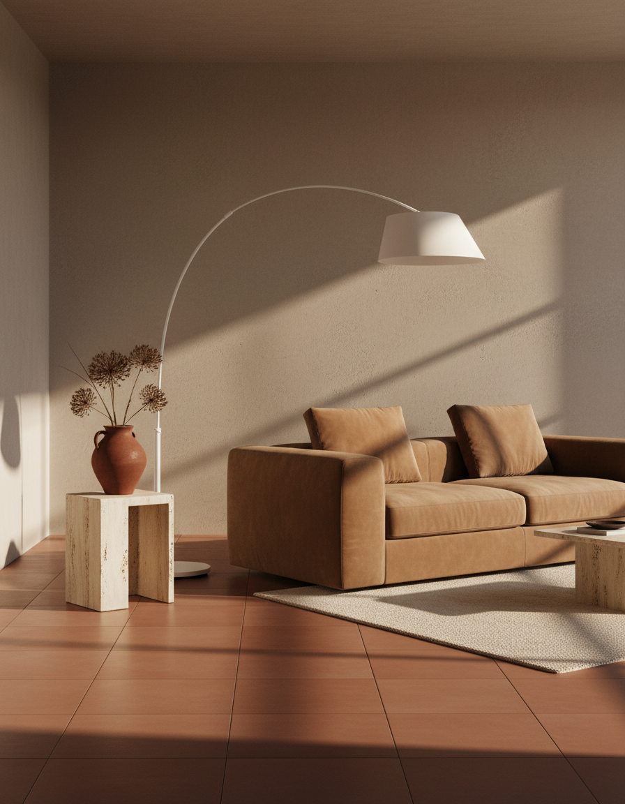 
Lampadaire design « Arc » - Blanc