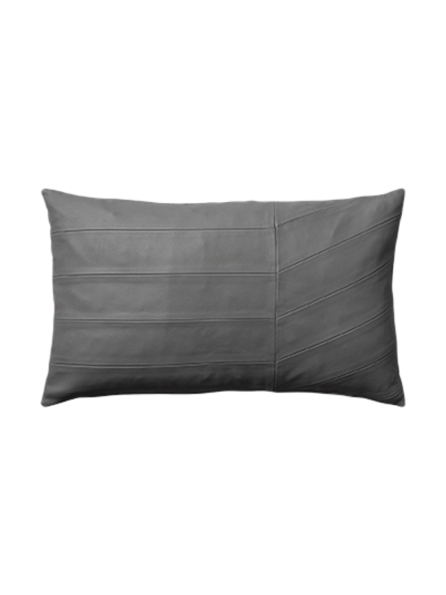 
Designer leather cushion "Coria" 50 x 30 cm - Dark grey