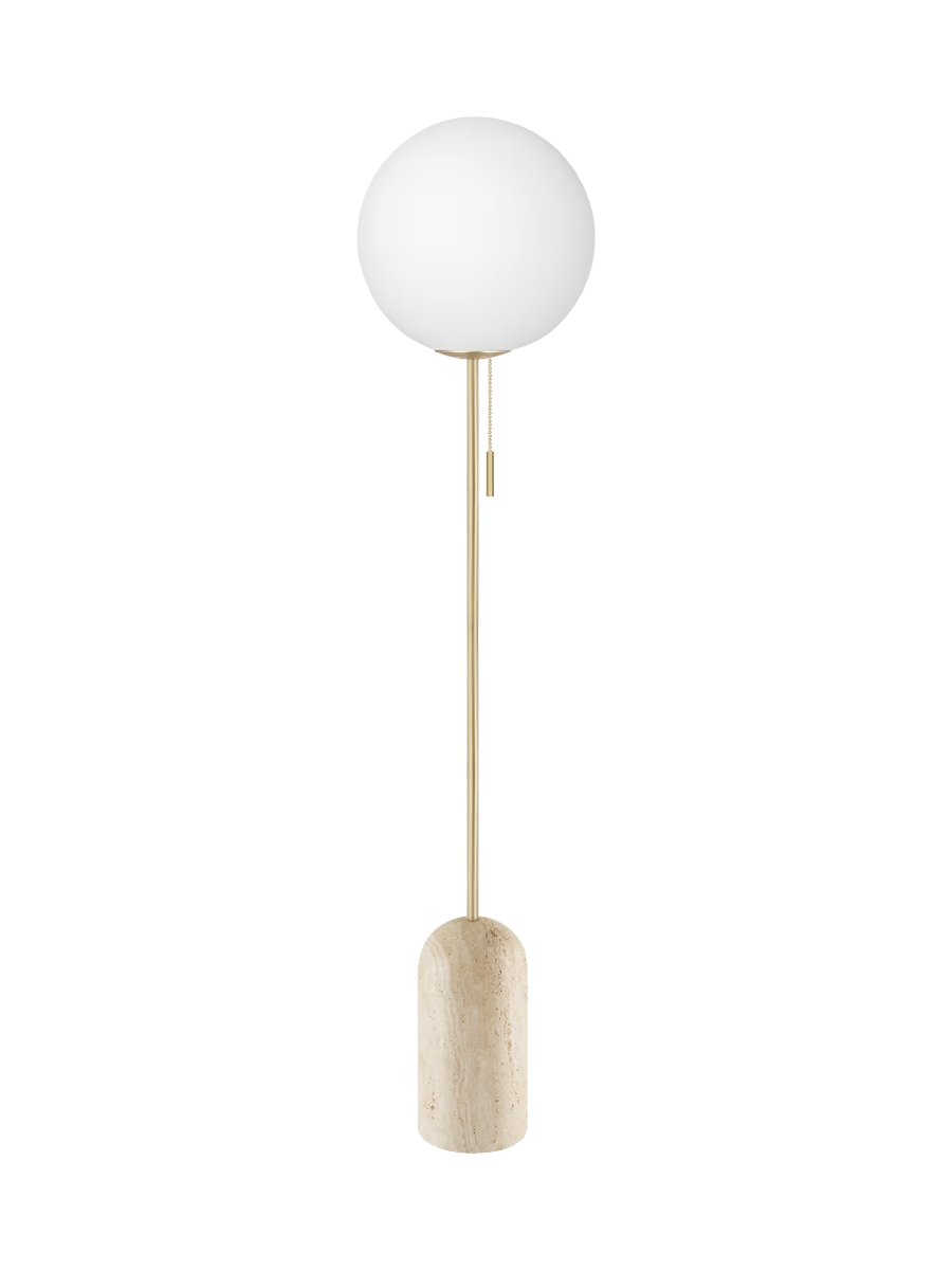 
Lampadaire design « Torrano » avec base en marbre - Travertin