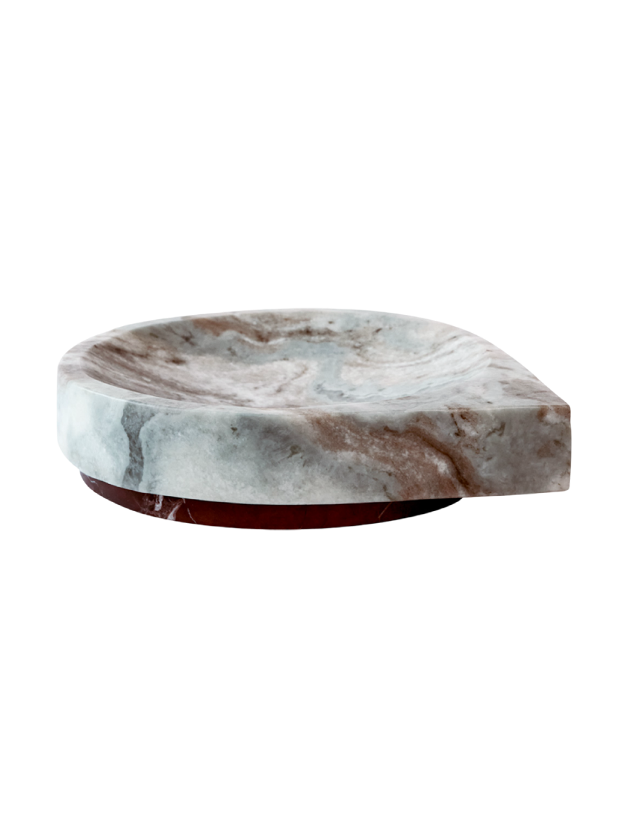 
Grand bol design « Stilla » Ø 32,5 cm en onyx et marbre - Mélange forestier