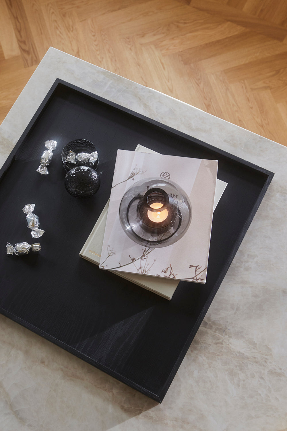 
Large Solid Wood Design Tray "Unity" - Oak Wood Black