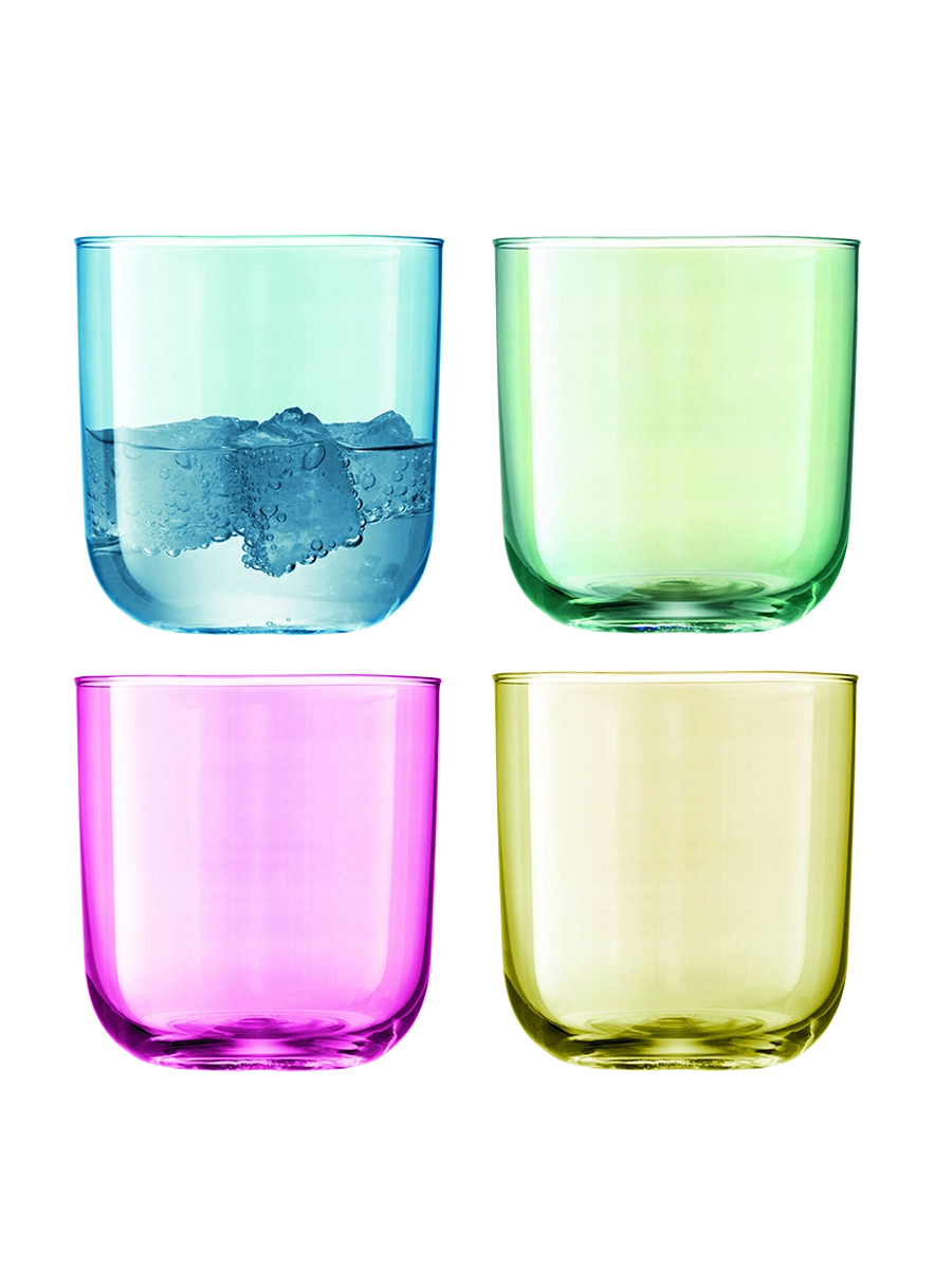 
Hand-blown glasses "Polka", set of 4 - Pastel