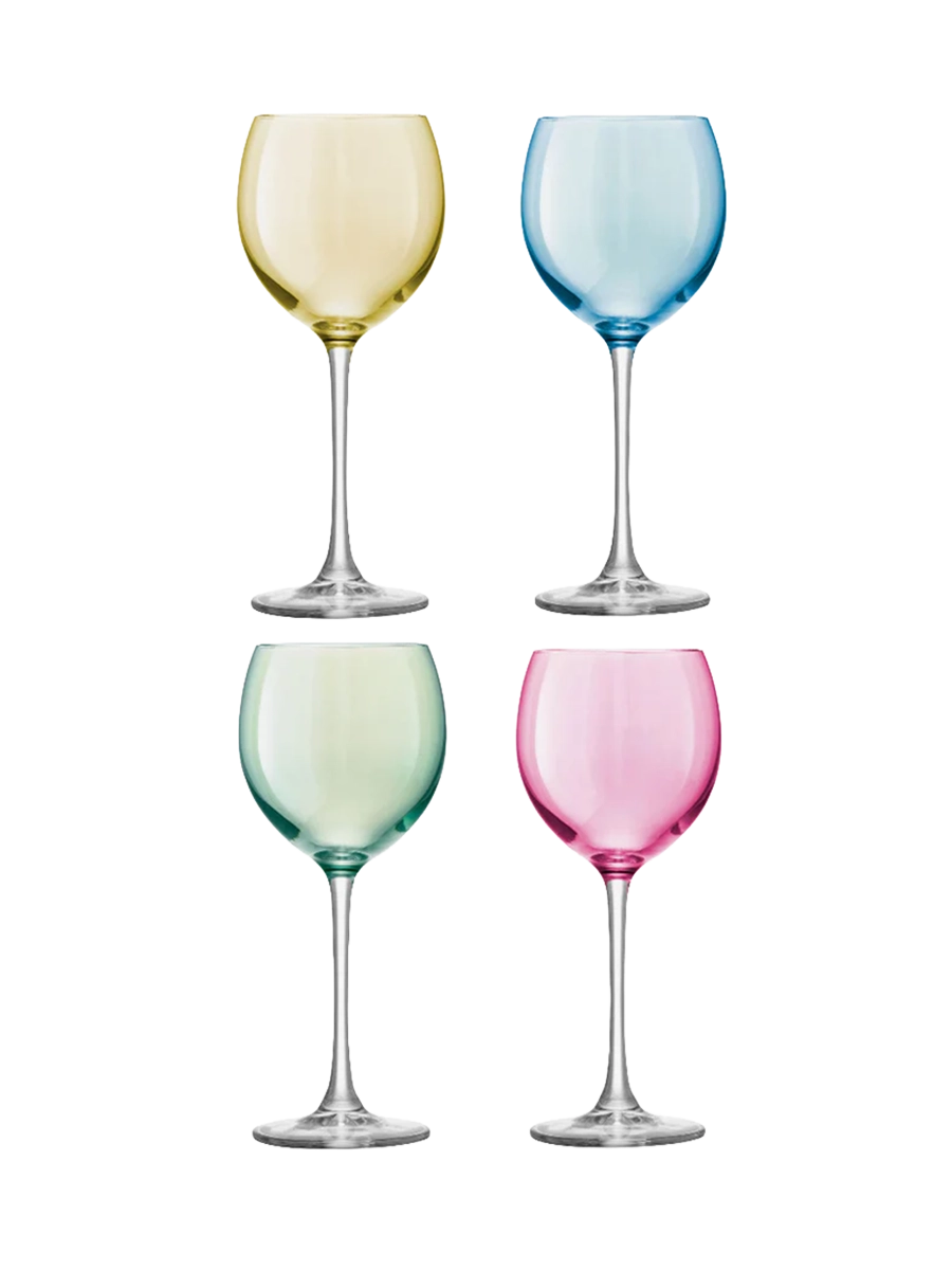 
Hand-blown wine glasses "Polka", set of 4