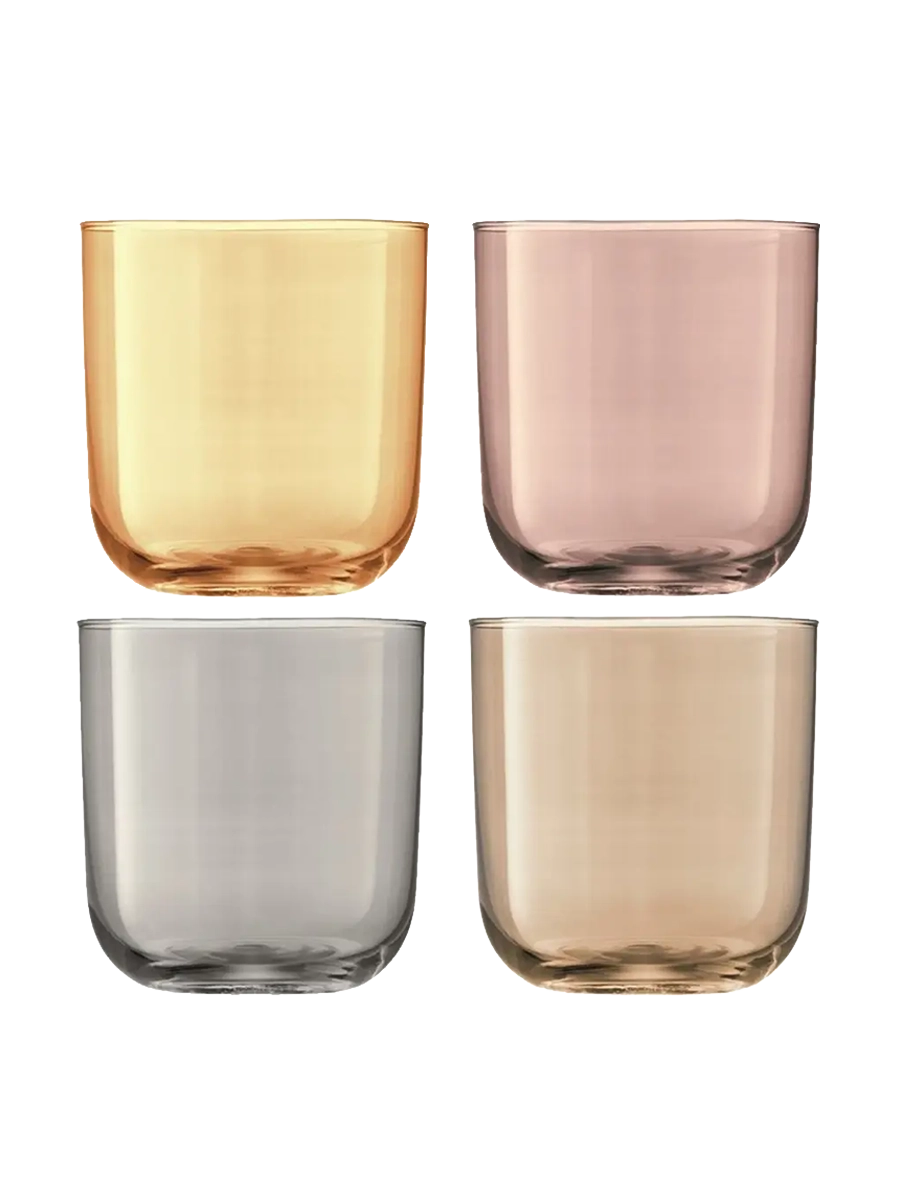 
Hand-blown glasses "Polka", set of 4 - Metallic