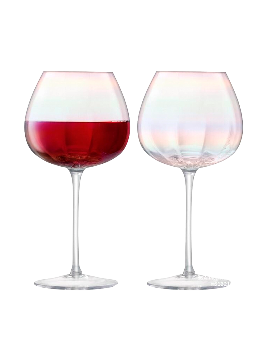 
Set of 4 Handmade Red Wine Glasses "Pearl"