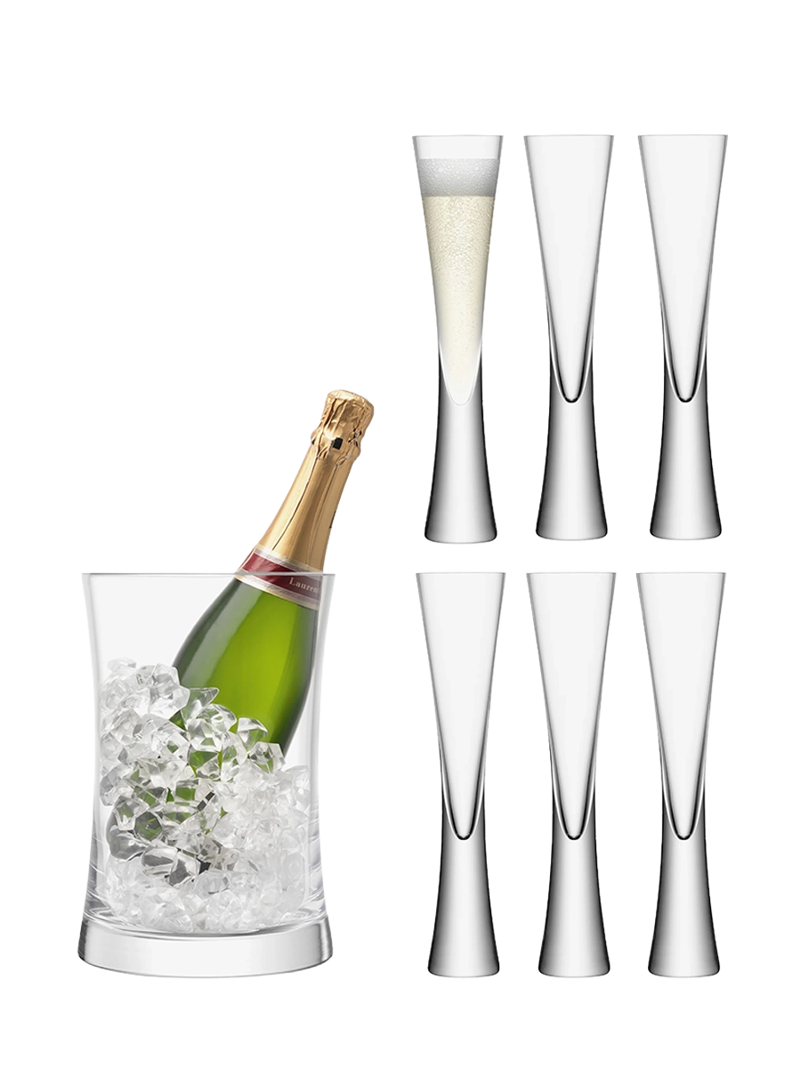 
7-teiliges Champagner-Servier-Set „Moya“ - Transparent